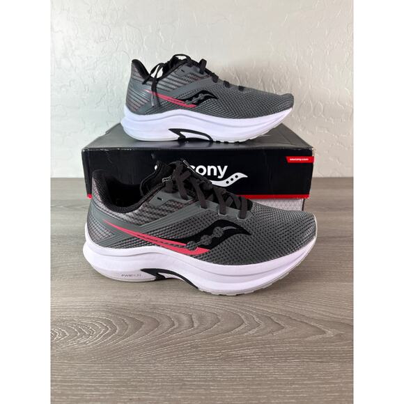Saucony AXON Gray Pink White Women’s Running Shoes Size 8 EU 39- NIB - Picture 1 of 9